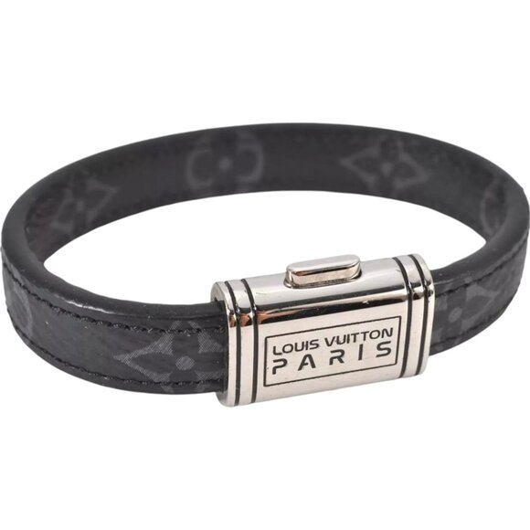 633356AO (S6) Louis Vuitton Bracelet Clip It Black Monogram Eclipse - Picture 2 of 12